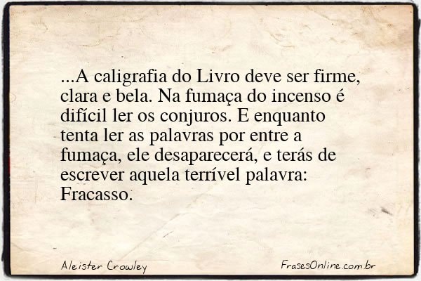 Frase de Aleister Crowley