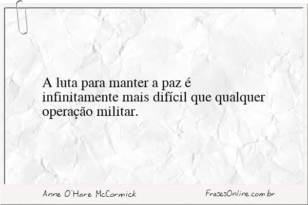 Frase de Anne O'Hare McCormick