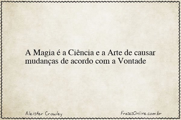 Frase de Aleister Crowley