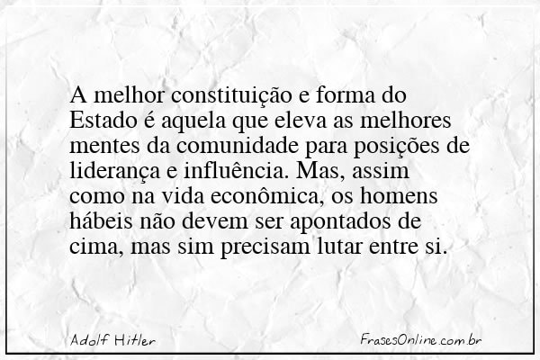 Frase de Adolf Hitler