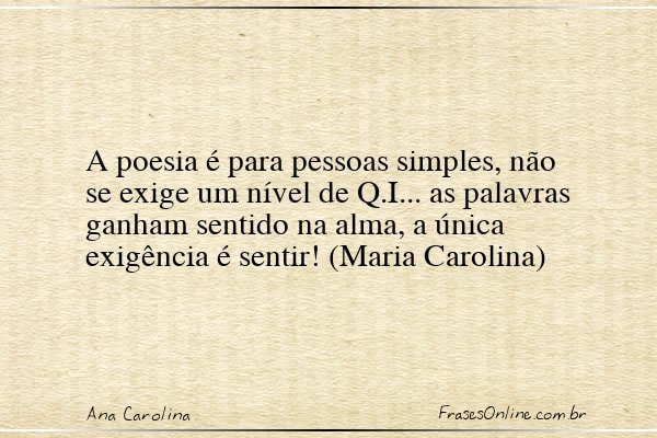 Frase de Ana Carolina