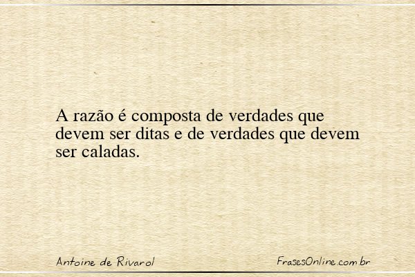 Frase de Antoine de Rivarol