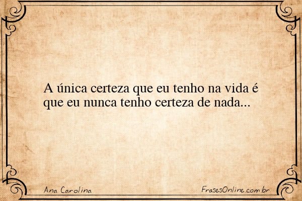 Frase de Ana Carolina