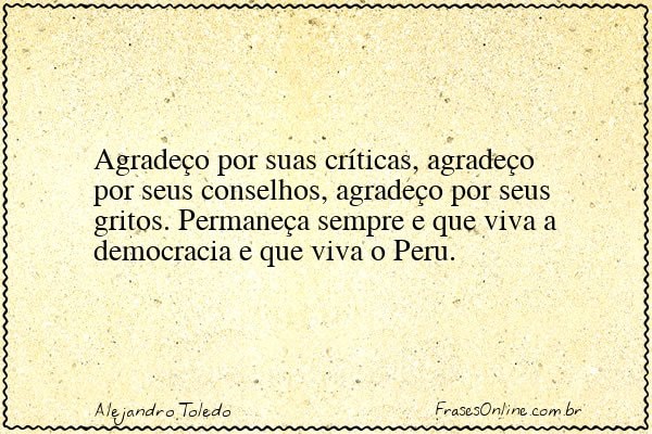 Frase de Alejandro Toledo