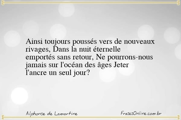 Frase de Alphonse de Lamartine