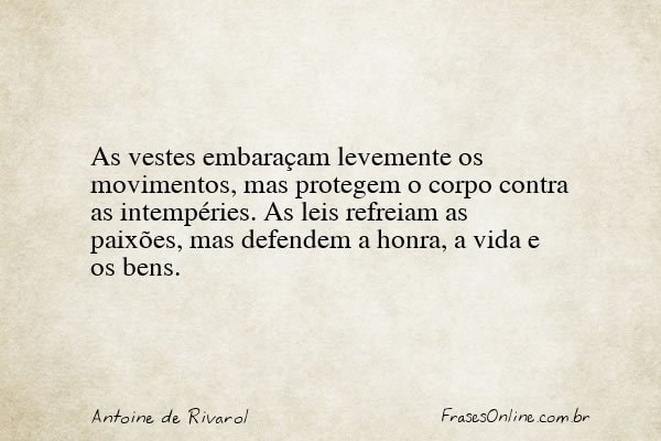 Frase de Antoine de Rivarol