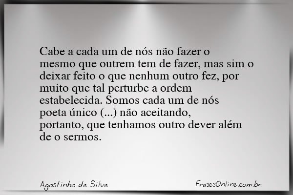 Frase de Agostinho da Silva