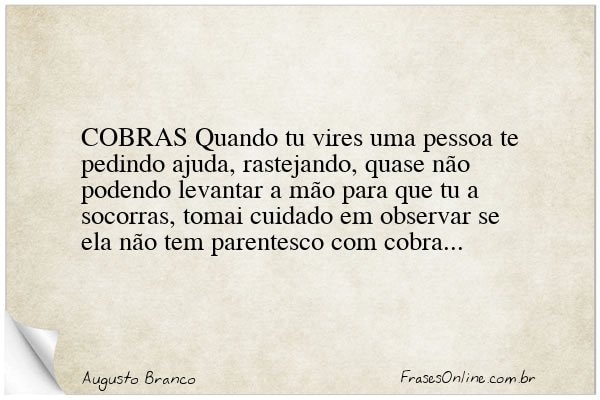 Frase de Augusto Branco