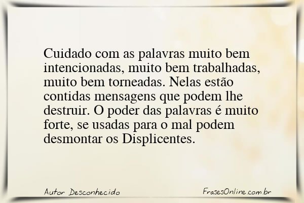 Frase de Autor Desconhecido