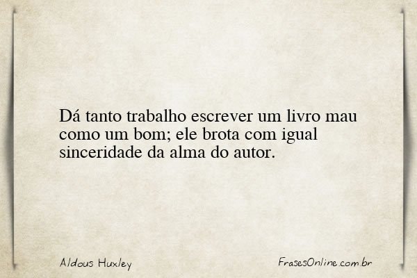 Frase de Aldous Huxley