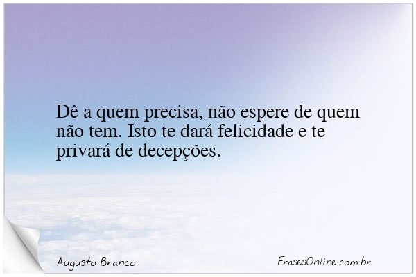 Frase de Augusto Branco