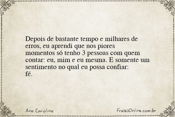 Frase de Ana Carolina