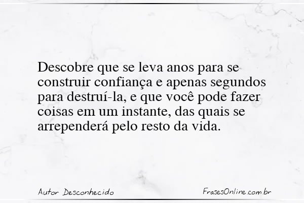 Frase de Autor Desconhecido