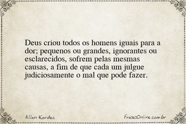 Frase de Allan Kardec
