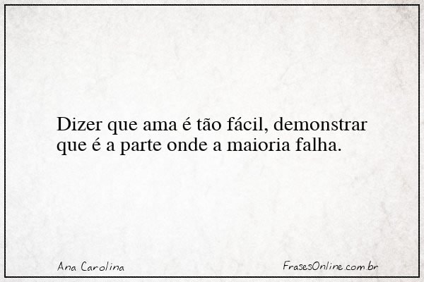 Frase de Ana Carolina