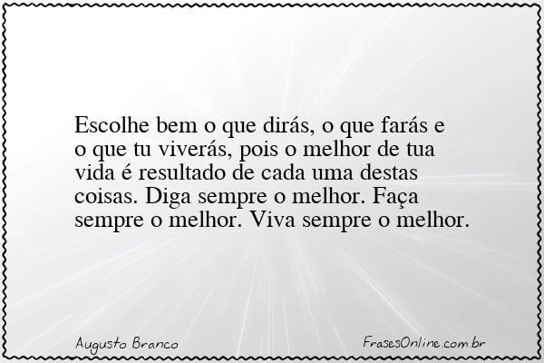 Frase de Augusto Branco