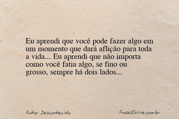 Frase de Autor Desconhecido