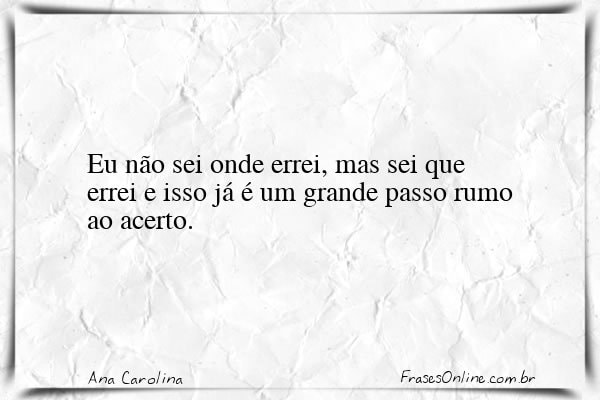 Frase de Ana Carolina
