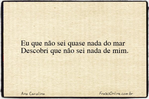 Frase de Ana Carolina