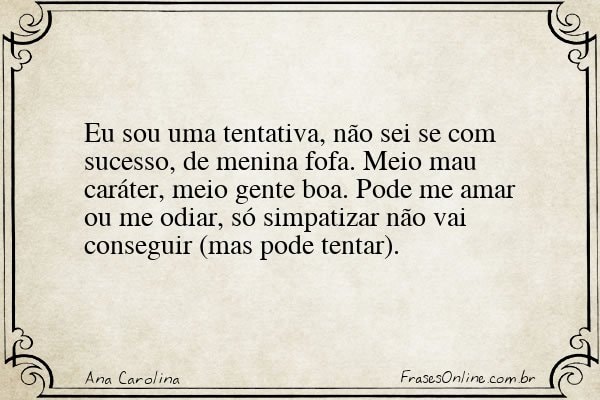 Frase de Ana Carolina