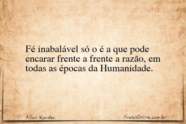 Frase de Allan Kardec