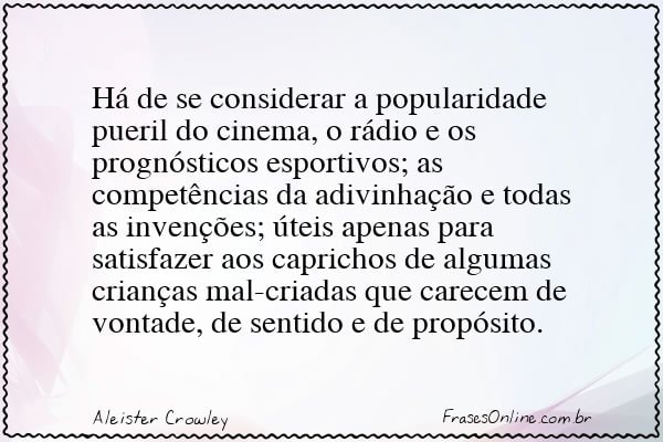 Frase de Aleister Crowley