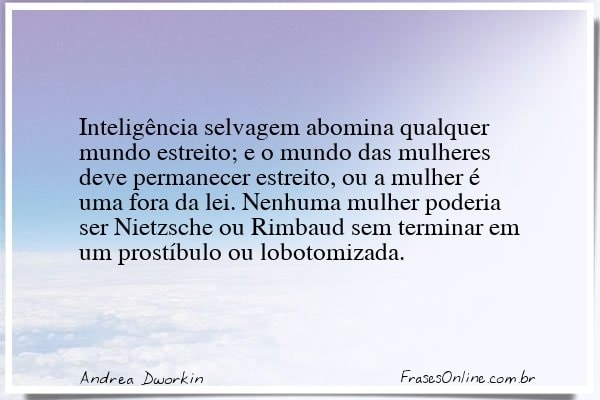 Frase de Andrea Dworkin