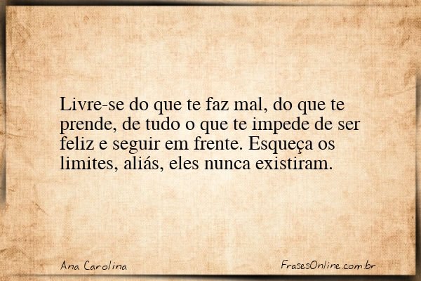 Frase de Ana Carolina