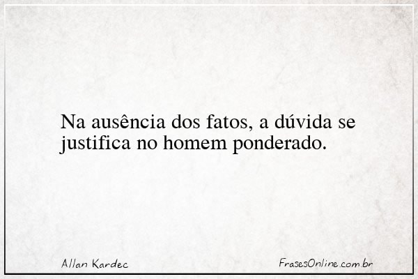 Frase de Allan Kardec