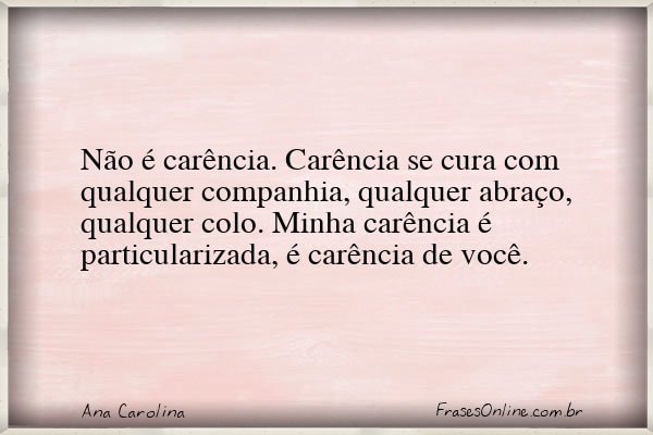 Frase de Ana Carolina