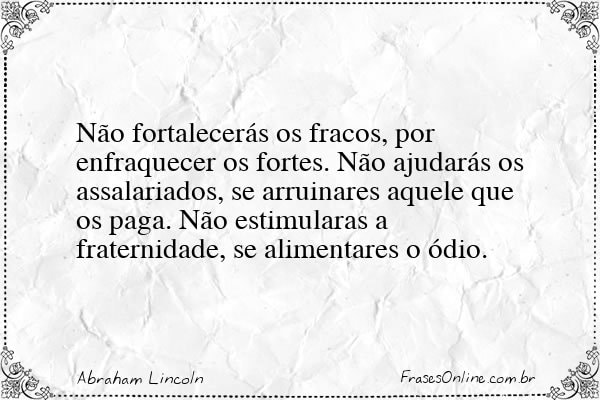 Frase de Abraham Lincoln