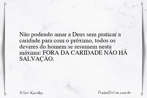 Frase de Allan Kardec