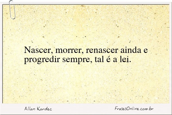 Frase de Allan Kardec