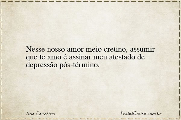 Frase de Ana Carolina