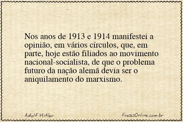 Frase de Adolf Hitler