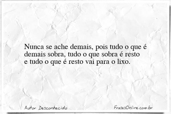 Frase de Autor Desconhecido