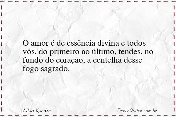 Frase de Allan Kardec