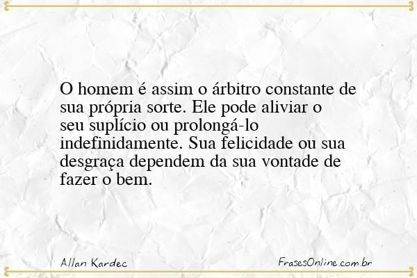 Frase de Allan Kardec