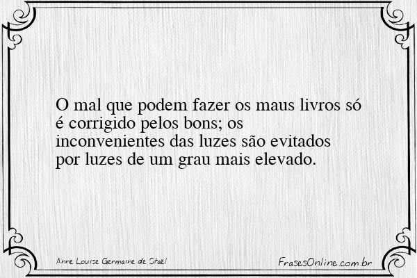 Frase de Anne Louise Germaine de Staël