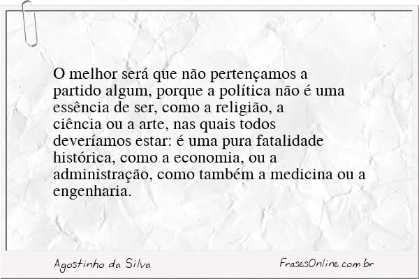 Frase de Agostinho da Silva