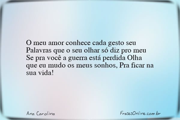 Frase de Ana Carolina