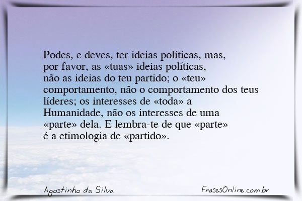 Frase de Agostinho da Silva