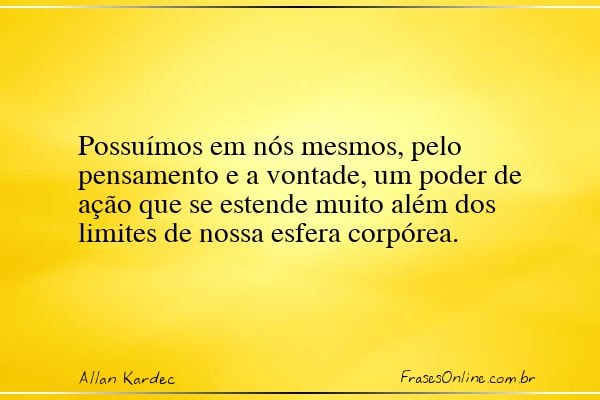 Frase de Allan Kardec