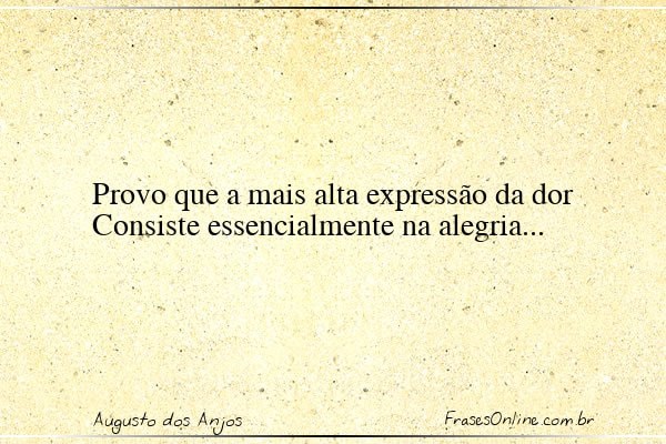 Frase de Augusto dos Anjos