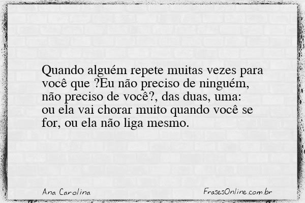 Frase de Ana Carolina