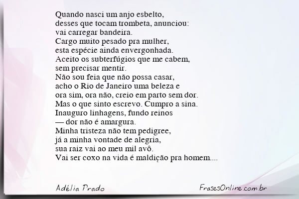 Frase de Adélia Prado