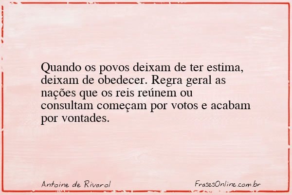 Frase de Antoine de Rivarol