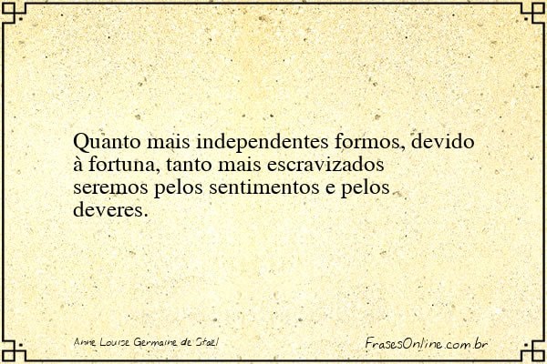 Frase de Anne Louise Germaine de Staël