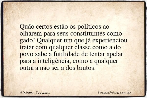 Frase de Aleister Crowley