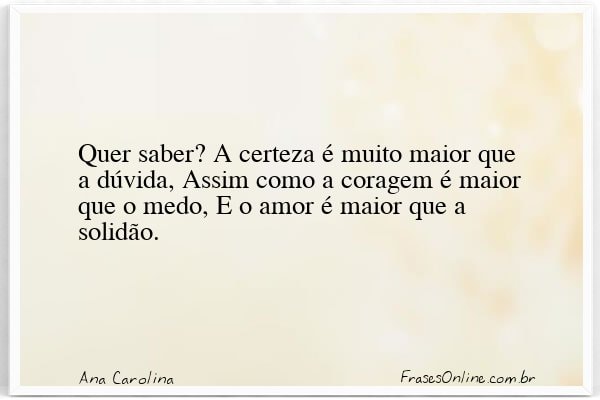 Frase de Ana Carolina